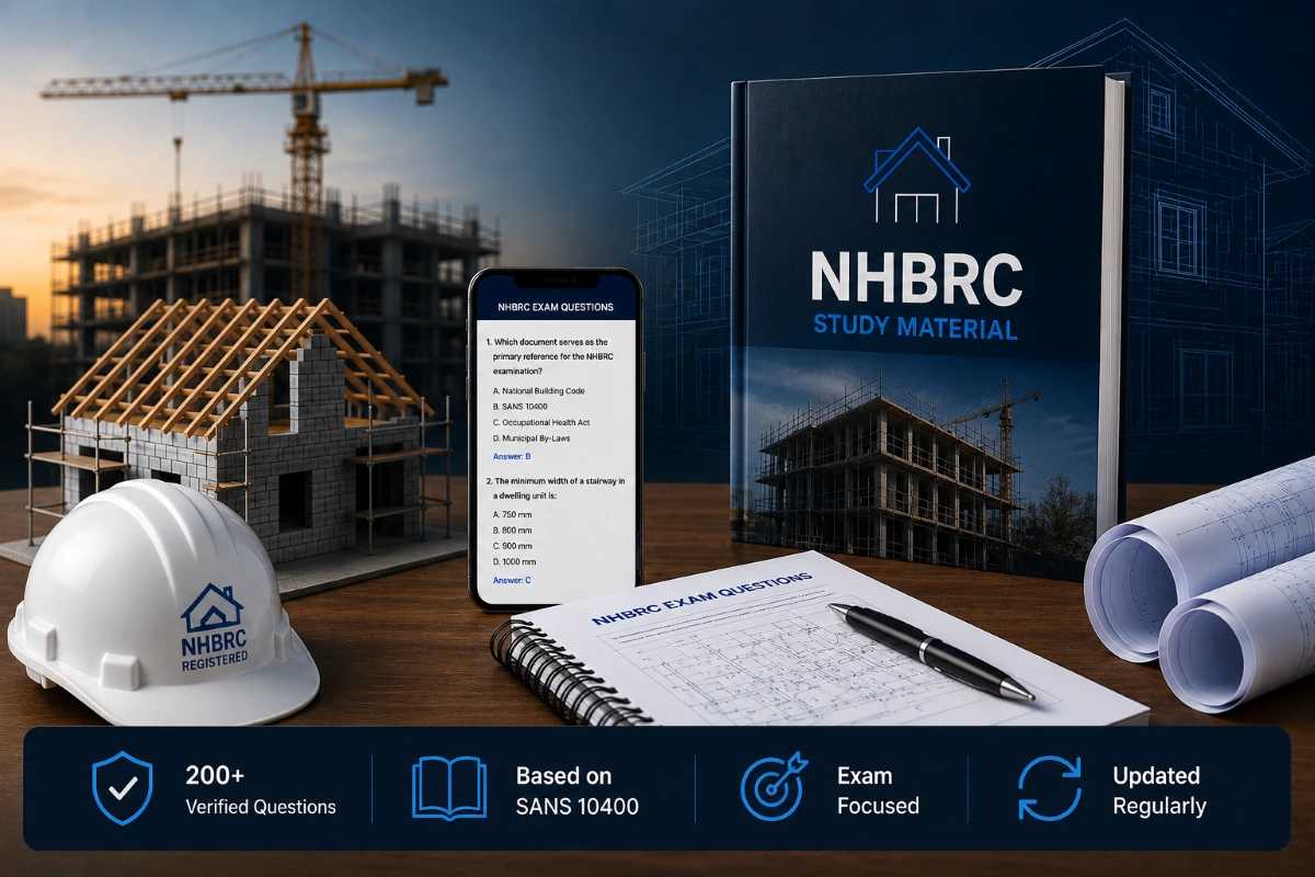 NHBRC exam questions and answers PDF based on SANS 10400 building regulations